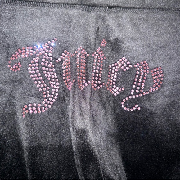 NWT Juicy Couture Liquorice Black Velour Pink Rhinestone Logo Tracksuit - Picture 5 of 8